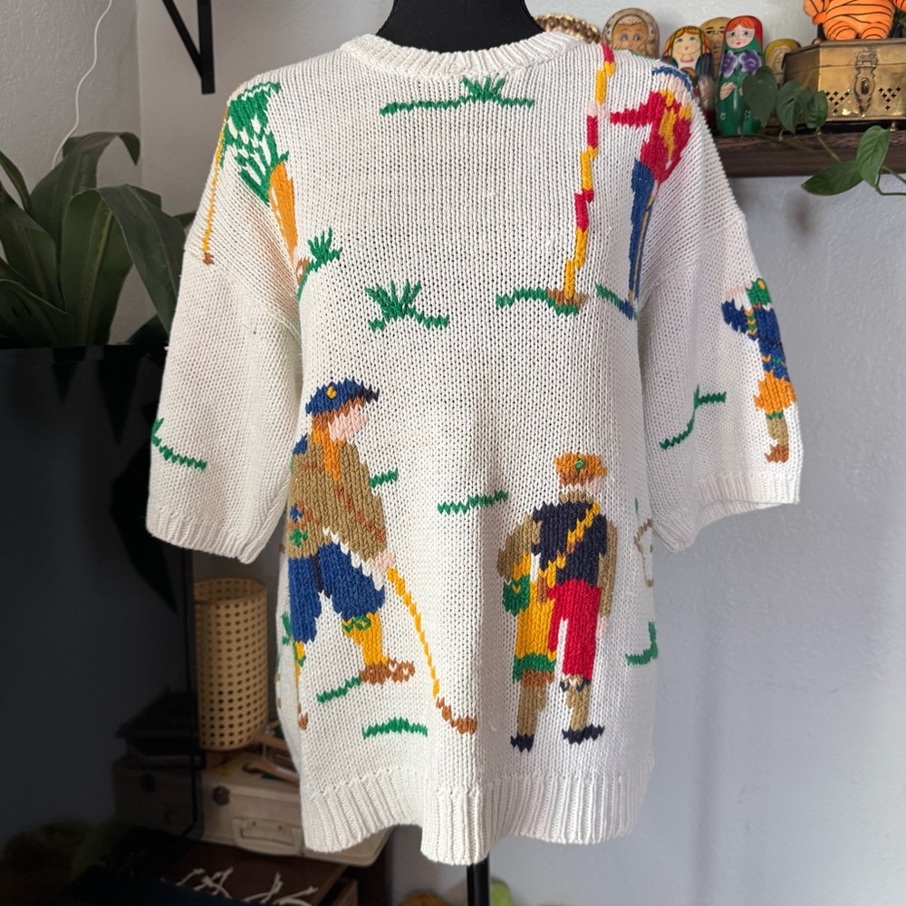 Vintage 90’s Glenover Women’s Golf 3/4 Sleeve Knit Sweater Top